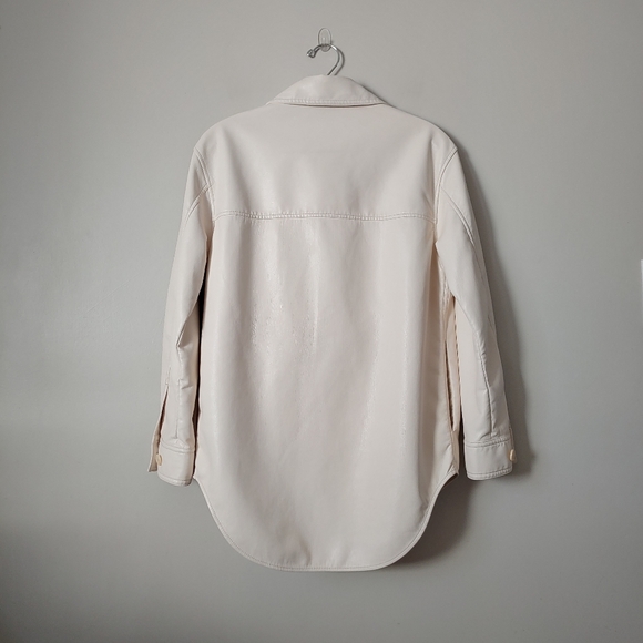 Aritzia Wilfred The Ganna Shirt Jacket Faux Leather Size XS White - Picture 12 of 16